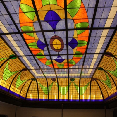 彩繪穹頂玻璃W-D-6022